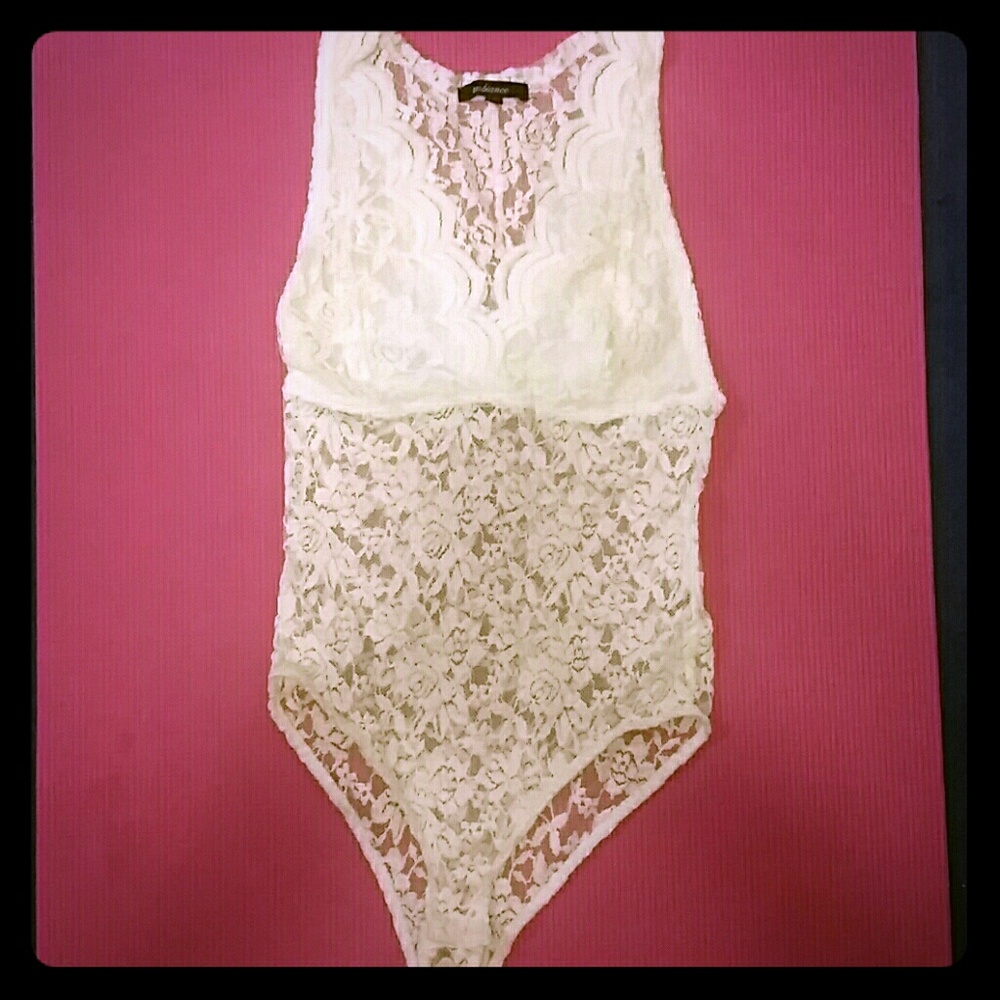 White Lace Body Suite(Never Worn)